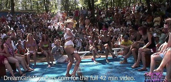  No Rules Wet T-shirt Contest At A Nudist Resort